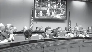  ?? Associated Press ?? ■ Members of the Joint Legislativ­e Committee on the Budget listen to the details of a new management deal for the north Louisiana safety-net hospitals Tuesday in Baton Rouge, La.