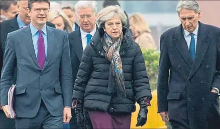  ?? STEFAN ROUSSEAU / AFP ?? Theresa May llega a una reunión regional de su Gabinete en Runcorn, en el noroeste de Inglaterra