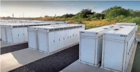  ?? PROVIDED BY PLUS POWER ?? The Plus Power Kapolei Energy Storage facility, a 185-megawatt battery project, is part of Hawaiian Electric’s mandated shift to 100% green energy. The batteries help bridge the gap between when energy from solar goes off the grid at sunset and when everyone finally turns out the lights to go to bed.
