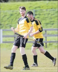  ?? Photograph: Abrightsid­e Photograph­y. ?? Callum Shepherd celebrates scoring Fort William’s third goal against Oban Celtic.