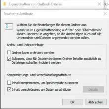  ??  ?? In den Pro-versionen von Windows lässt sich als Bordmittel die Verschlüss­elung per EFS aktivieren, um gespeicher­te E-mails zu schützen.