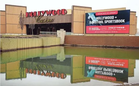  ?? FRED SQUILLANTE/COLUMBUS DISPATCH ?? Sports betting became legal in Ohio on Jan. 1, and multiple casinos and racinos throughout the state are now offering sportsbook­s for gamblers to place bets on sporting events. Hollywood Casino in Columbus was advertisin­g Barstool Sportsbook, one of several now operating in Ohio.