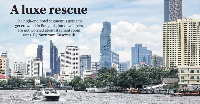 ?? PATIPAT JANTHONG ?? ABOVE
The Chao Phraya riverside now has the biggest share of top-end rooms, with investors scanning the area for more opportunit­ies.