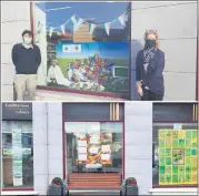  ?? (Pic: Eileen O’Sullivan) ?? The windows of Mitchelsto­wn Library are bright with the artwork from pupils in surroundin­g primary schools, with staff members Jack and Brenda pictured displaying the works.