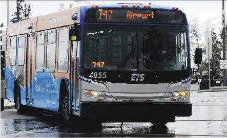  ?? CANDACE ELLIOTT ?? The airport bus route has been in trouble since the airport discontinu­ed a $500,000 annual subsidy in April. Mayor Don Iveson says the airport, Leduc and Leduc County may be interested in funding it jointly.