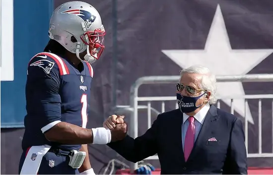  ?? NAncy lAnE pHoToS / HErAld STAFF FilE ?? ‘NO ONE KNOWS WHAT’S GOING TO HAPPEN’: Patriots owner Robert Kraft addressed the uncertaint­y surroundin­g quarterbac­k Cam Newton and Bill Belichick’s plan at the position yesterday on a conference call.