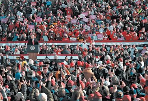  ?? SCOTT OLSON/GETTY ?? Attendees of President Trump’s rallies have been compared to rock groupies. Above, a rally Friday in Green Bay, Wisconsin.