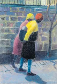  ??  ?? Bending: Gerard Sekoto’s ‘Women and Baby in the Street’ (estimate R800,000 R1.2m) was painted shortly after his return to Pretoria in 1947 at the start of his peak period.