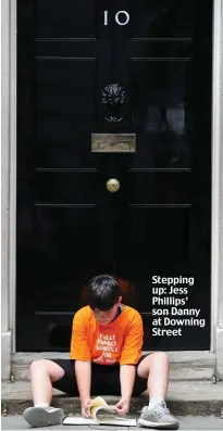  ??  ?? Stepping up: Jess Phillips’ son Danny at Downing Street