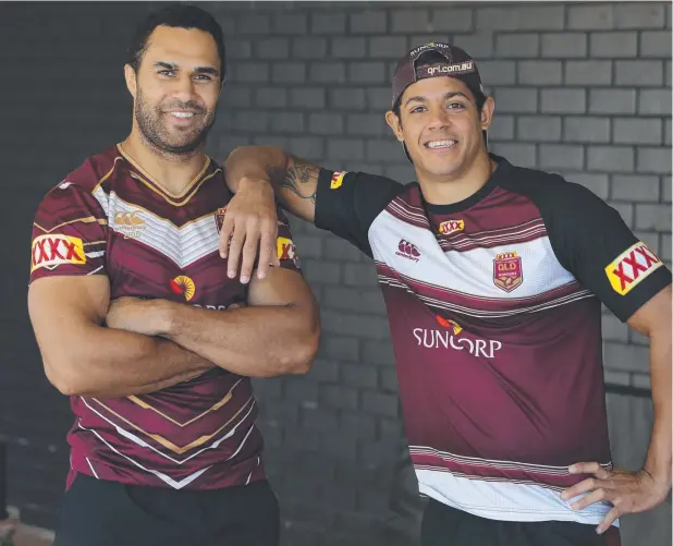  ??  ?? KANGAROO DREAMING: Queensland State of Origin players Justin O'Neill and Dane Gagai could take over Greg Inglis’ role for Australia. Picture: PETER WALLIS