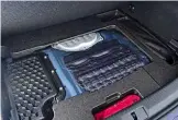  ??  ?? BOOT Load capacity is cut from regular Golf’s 380 litres to 272 litres by hybrid system, visible under the carpet