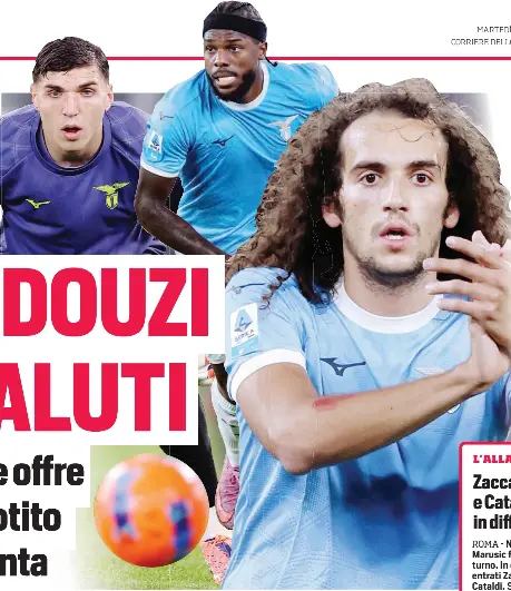  ?? BARTOLETTI ?? A sinistra Christos Mandas, 24 anni Al centro Nuno Tavares, 25 anni, terzino portoghese A destra Matteo Guendouzi, 26 anni, in uscita dalla Lazio