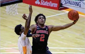  ?? RANDY SARTIN/POOL VIA AP ?? Sahvir Wheeler had the first triple-double in 116 years of Georgia basketball and is four assists away from setting UGA’S single-season record for assists.