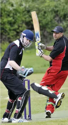  ??  ?? Qaisir Mahood batting for County Sligo Cricket Club on Saturday in Cleveragh.
