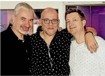  ?? FOTO: INNUENDO ?? Drei von Innuendo: Frank Rohles, Bernd Bierbrauer und Thomas Konder hatten riesigen Erfolg mit einer der ersten Tributeban­ds weit und breit.