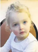  ??  ?? > Poppy-Arabella Clarke, 3, who died