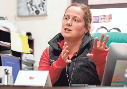  ?? PHOTOS BY MAX GERSH/THE COMMERCIAL APPEAL ?? Dr. Regan Williams, medical director of trauma services at Le Bonheur Children’s Hospital, talks about firearm injuries among children Monday in her office at Le Bonheur in Memphis.