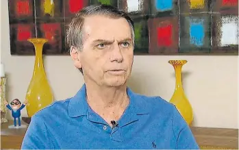  ?? AP ?? Sorpresa. Jair Bolsonaro, la version brasileña del populista ultra que crece en el mundo.