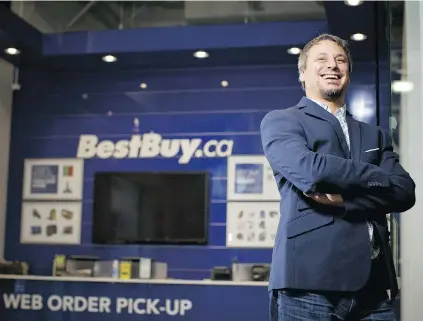  ??  ?? Thierry Hay- Sabourin, vice- president of ecommerce, Best Buy, says the Canada Post service has been instrument­al in
helping his company keep its customers satisfied.
