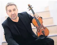  ?? FOTO: DPA ?? Geiger David Garrett hat für seine neue Tour einige Überraschu­ngen geplant. Für sein Cover von „Shape of You“setzt er sich selbst an die Bass Drum.