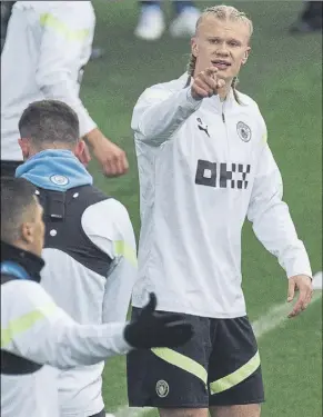  ?? Foto: efe ?? Erling Haaland, en el entrenamie­nto de ayer del Manchester City