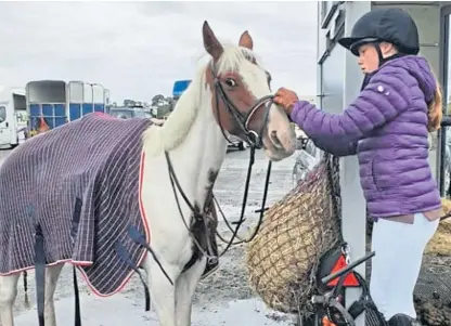  ??  ?? Dunfermlin­e teenager Tia Brown with her pony Helena, which tragically died in a freak accident. Now a crowdfunde­r has been set up to raise money for a new pony.