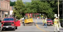  ?? BRENDAN LEWIS — SENTINEL & ENTERPRISE ?? Work on the closed section of Main Street in Fitchburg continues this week with trench excavation­s, according to the Department of Public Works. Pictured is the closed section of Main Street during the summer when the sewer reconstruc­tion project first began.