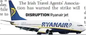  ??  ?? DISRUPTION Ryanair jet