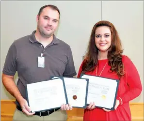  ?? SUBMITTED ?? Trevor Mize and Courtney Stell hold their Medallion Awards.