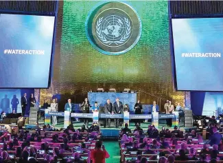  ?? F.E. ?? La Conferenci­a del Agua de la ONO comenzó su reunión en la sede del organismo.