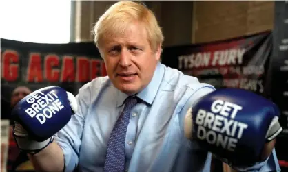  ??  ?? Boris Johnson promised to ‘get Brexit done’ in the 2019 election but it seems he is now on the ropes. Photograph: Frank Augstein/AFP/Getty Images