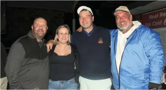  ?? ?? Second place winners Mario Janse van Rensburg and Charles Olivier with Lara Kirkpatric­k and Horst Meyer.