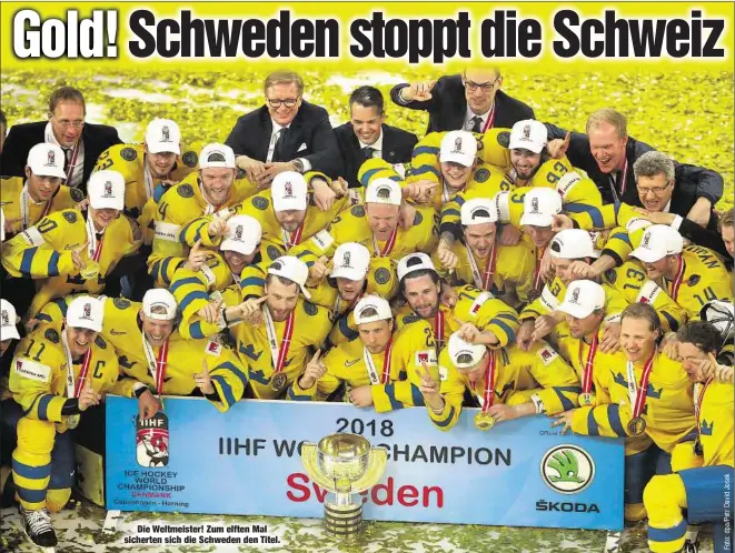  ??  ?? Die Weltmeiste­r! Zum elften Mal sicherten sich die Schweden den Titel.