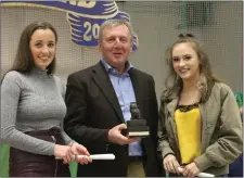  ??  ?? Delighted award winners Marie O’Reilly and Mary O’Riordan with Minister Creed.