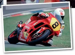  ??  ?? Left: On the Cagiva, 1990.
Below: ‘The Man in Black'he never seemed to age!