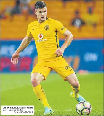  ?? Picture: GALLO IMAGES ?? OFF TO ENGLAND: Kaizer Chiefs player Lorenzo Gordinho