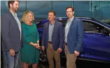  ?? PHOTO: BEV LACEY ?? NIGHT OUT: Helping launch the 2017 Spring Polo event are (from left) Jim Rawlings, Jo Capp, Brett Motton and Geoff McDonald at Lexus of Toowoomba.