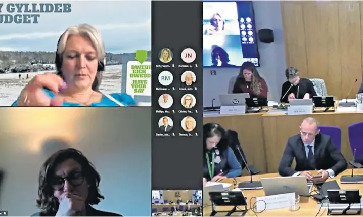  ?? ?? Rachel Garrick, top left, was mocked after she was spotted knitting during a committee hearing. She said: ‘Knitting helps me cope with pain from arthritis’