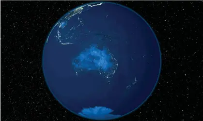  ?? Photograph: Nasa/NOAA/SPL/Getty Images/Science Photo Library RF ?? Satellite image of the Earth at night, centred on Australia.