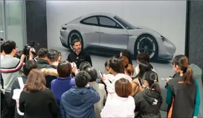  ?? ?? Michael Kirsch, president and CEO of Porsche China, talks to media in a group interview in Shanghai on Feb 20.