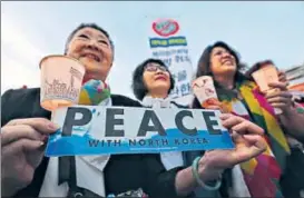  ?? AP ?? ▪ Protesters in Seoul during a rally to denounce US policies against North Korea on Friday.