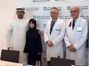  ?? Supplied photo ?? A CLEARER VIEW OF THE WORLD: Doctors of the Cleveland Clinic Abu Dhabi with one of the beneficiar­ies of the therapy and her father. —