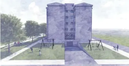  ?? ?? Infografía­s de cómo quedarán los bloques de los conocidos como pisos de la Guardia Civil tras las obras.