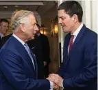  ??  ?? ‘Warm relationsh­ip’: Prince Charles and David Miliband last March