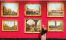  ?? ?? Six Canaletto Venice paintings on display at Buckingham Palace during the 2017 Canaletto and the Art of Venice exhibition at The Queen’s Gallery. Photograph: Dominic Lipinski/PA