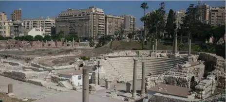  ?? CHRISTINA RIZK/THE NEW YORK TIMES ?? The Roman ruins at Kom el-Dikka. The impressive Greek-style theatre, which dates to around the 4th century, fell into ruin after the Islamic conquest.