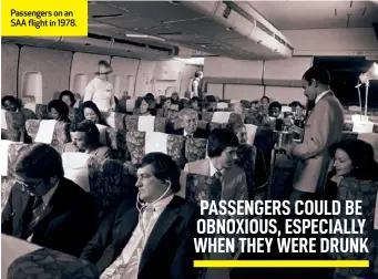  ??  ?? Passengers on an SAA flight in 1978.
