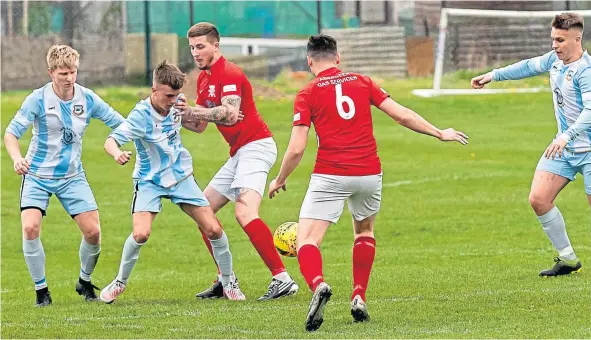  ?? ?? East Craigie (blue) beat Culter 4-1 in the Quest Engineerin­g Cup semi-final last weekend. Tomorrow the Shipbuilde­rs will look to beat North End and hope Carnoustie slip up at Forfar West End.