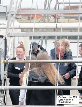  ??  ?? On board the STS Lord Nelson in Sunderland