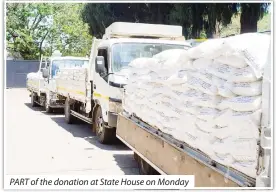  ??  ?? PART of the donation at State House on Monday